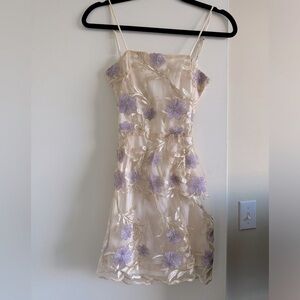 Gold floral mesh dress from Lucy In The Sky!